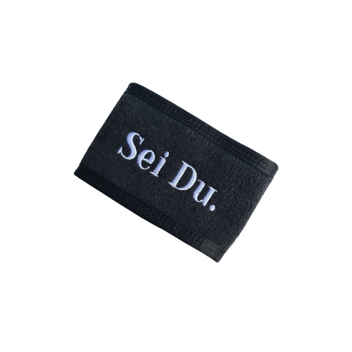 sei du bamboo headband with a valcro fastening, perfect for a spa day at home